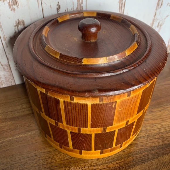 Vintage California Redwood Bowl & Lid Standard - Picture 1 of 4